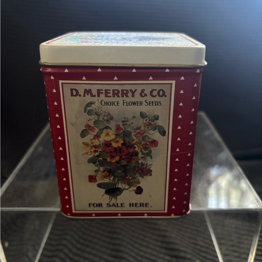Vintage Bristol Ware Red Ferry-Morse Seed Co. Tin Box